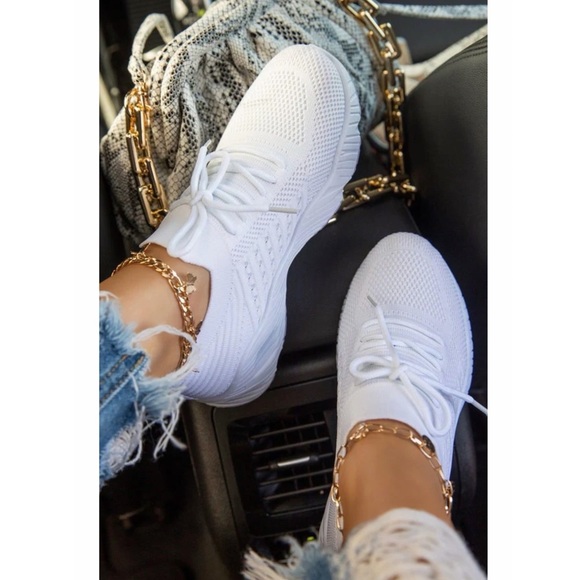 White Slip On Comfy Athleisure Sneakers - Picture 6 of 10